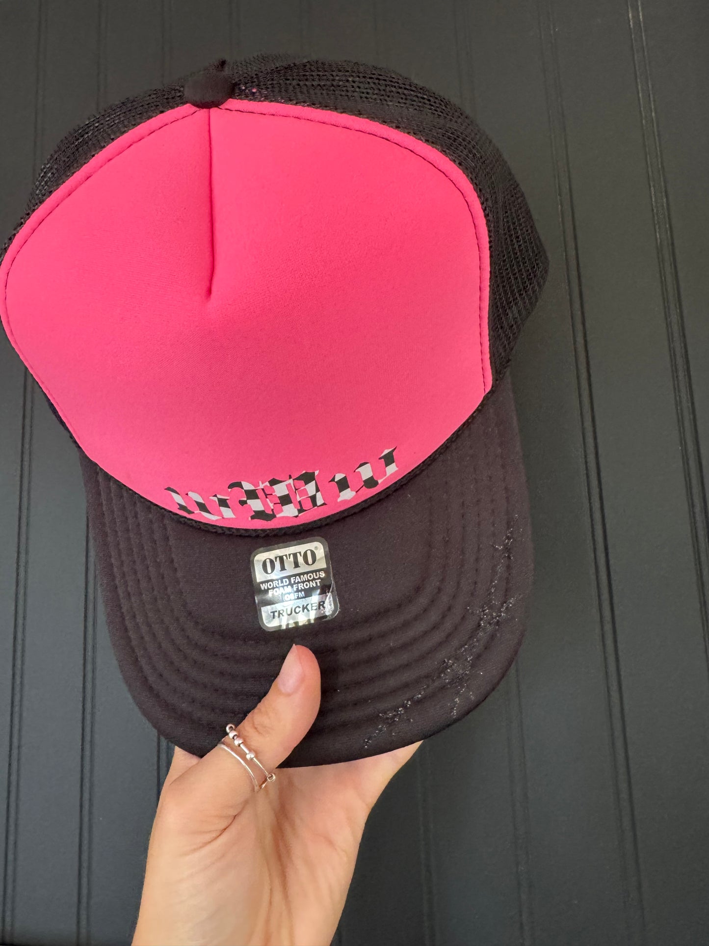 Is it pink? Foam trucker hat