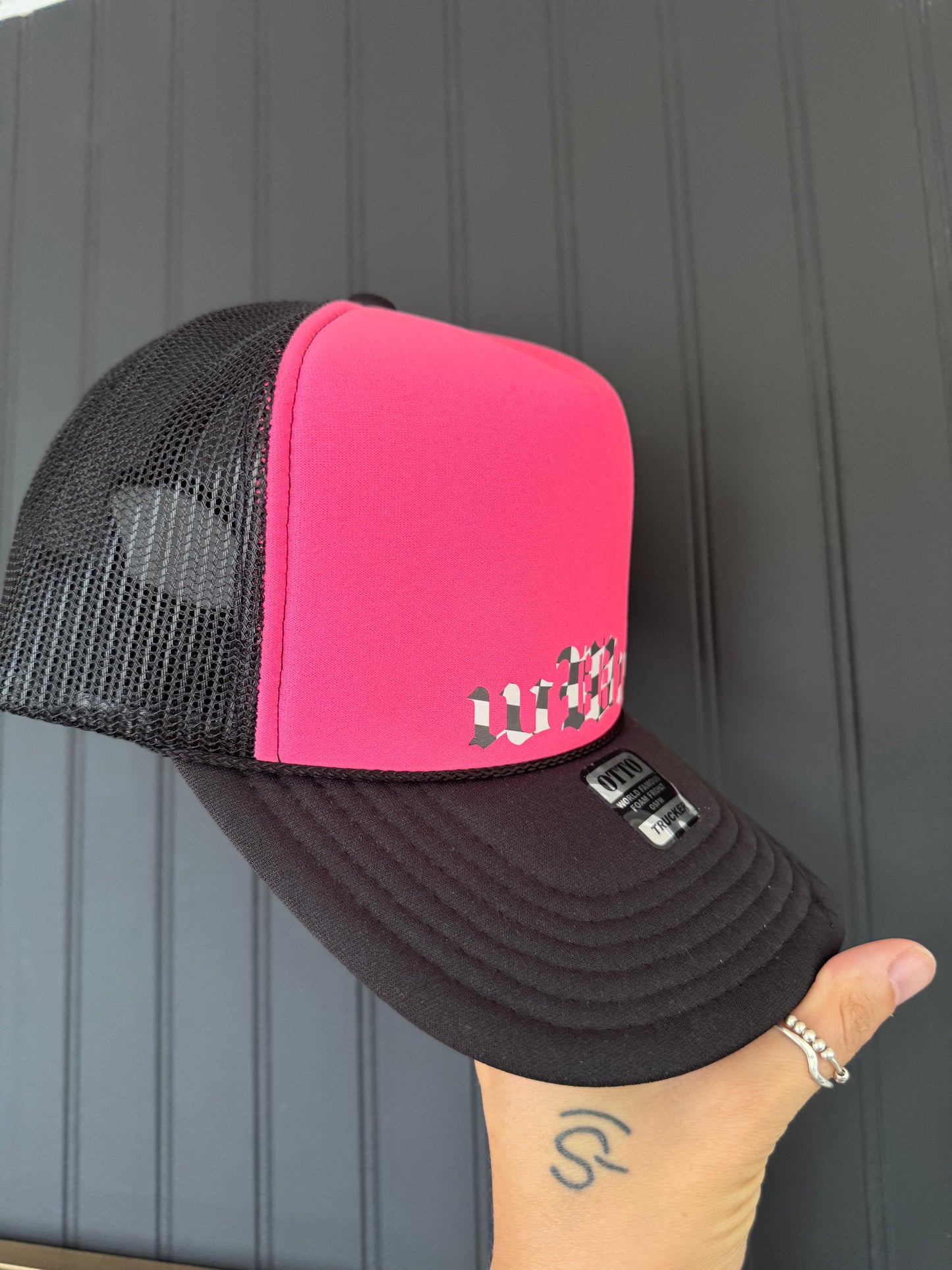 Is it pink? Foam trucker hat
