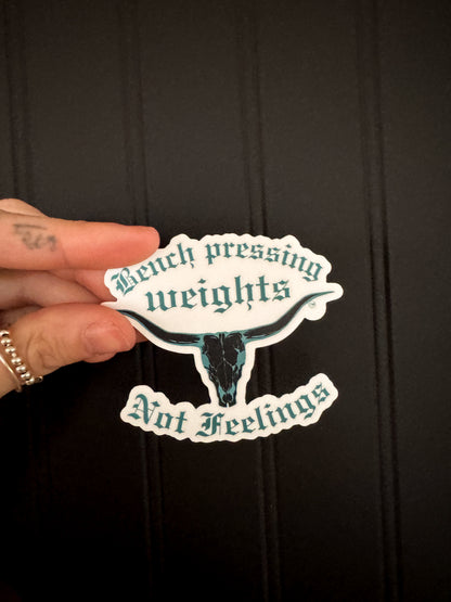 Bench pressing steer stickers